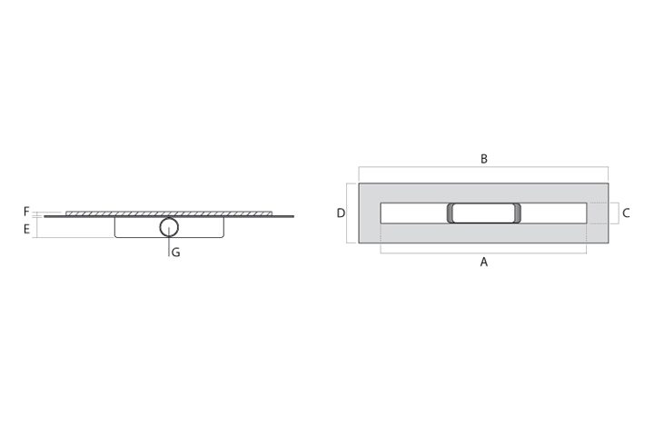 Shower Channel Kit with non woven sheet with length 750 mm