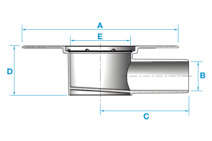 Roof drain liquid side telescopic with non woven sheet - diameter 50 mm