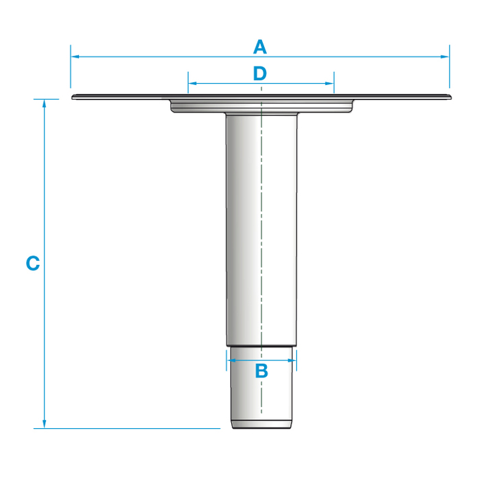 Bouche d'evacuation Liquid vertical telescopique TNT - diamètre 50 mm