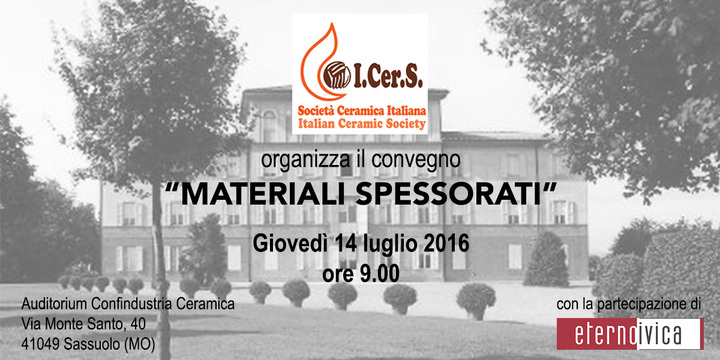 MATERIALI SPESSORATI • 14 luglio 2016 • Sassuolo (MO) MATERIALI SPESSORATI • 14 luglio 2016 • Sassuolo (MO)