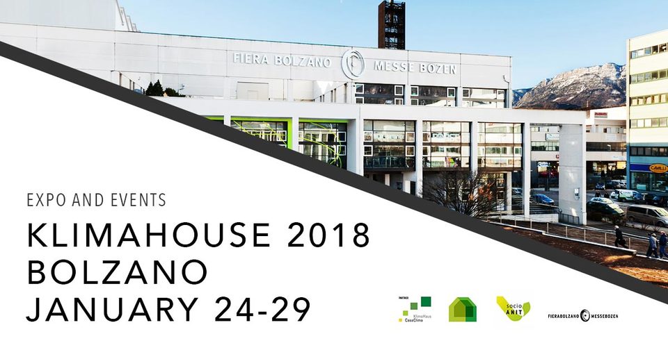 KLIMAHOUSE 2018 dal 24 al 27 Gennaio a Bolzano