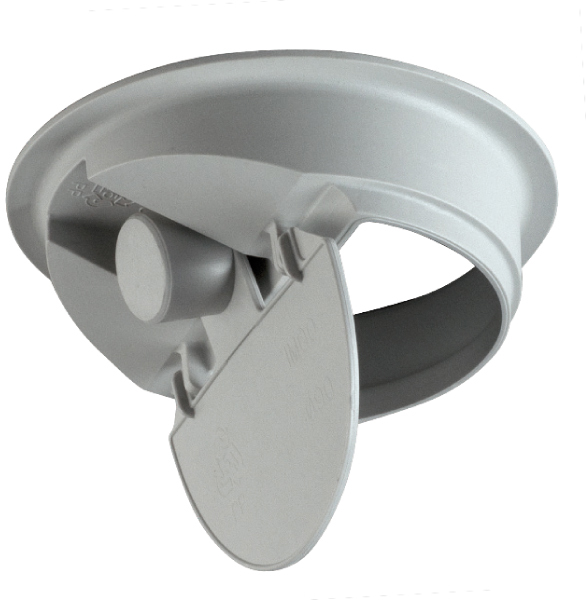 Clapet anti-intrusion pour bouche d'evacuation laterale ou verticale - pour tubes diamètre 75 mm Clapet anti-intrusion pour bouche d'evacuation laterale ou verticale - pour tubes diamètre 75 mm
